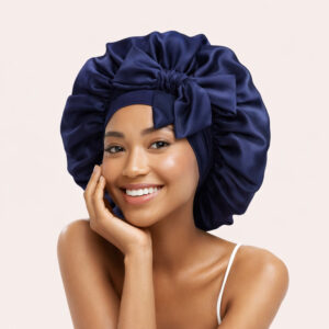 Premium Satin Hair Bonnet for Women – Blue