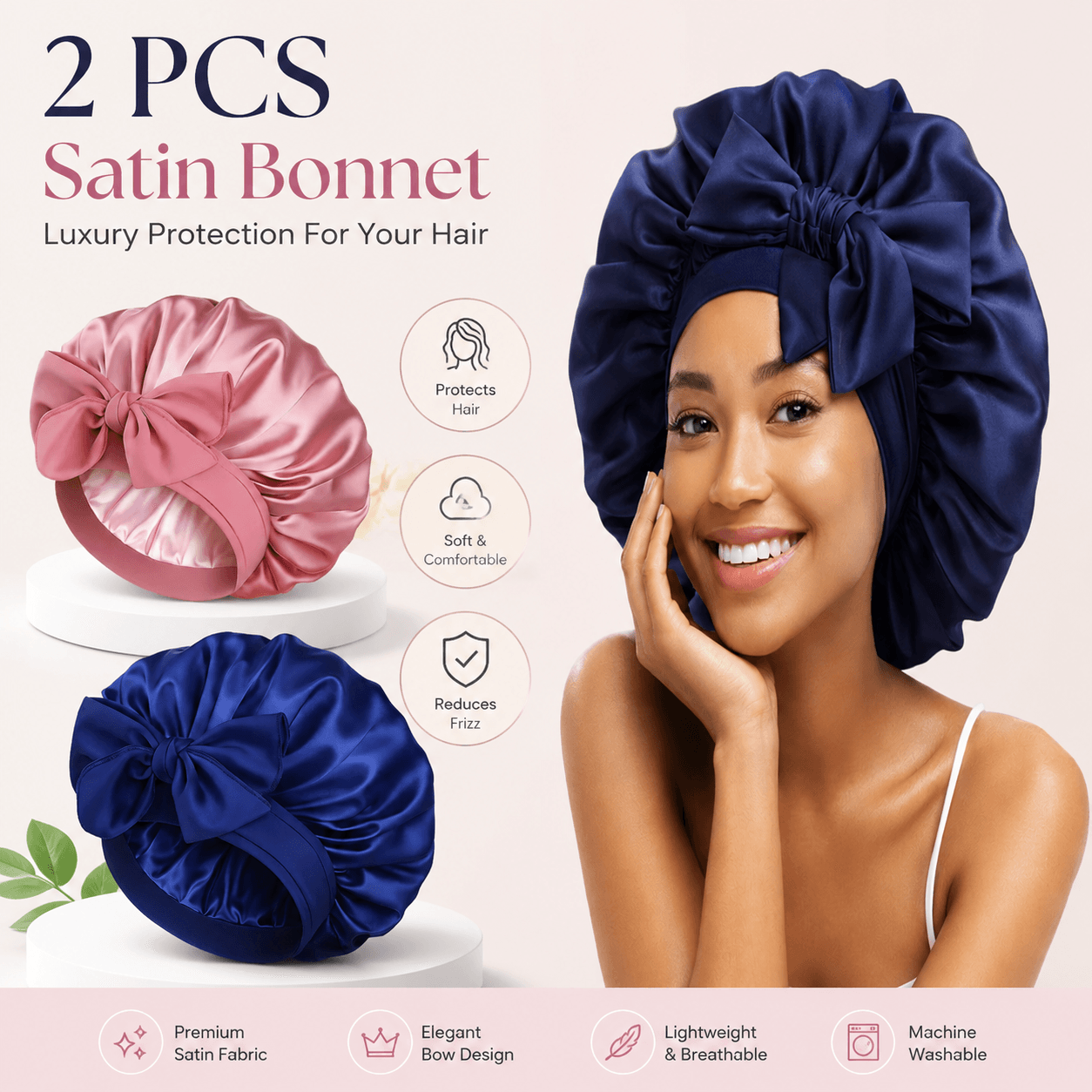 Premium Satin Bonnet Combo Set